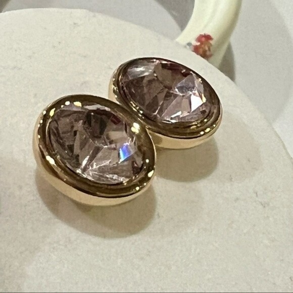 Ann Taylor LOFT Stud Clear Crystal Earrings with Gift Box - Picture 6 of 9